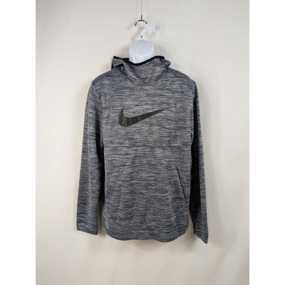 Nike Spotlight Hoodie Sweatshirt Swoosh Mens L Dri-Fit Heathered Navy Blue A069 - Picture 1 of 9